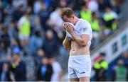 30 April 2023; Paul Cribbin of Kildare after his side's defeat in the Leinster GAA Football Senior Championship Semi Final match between Dublin and Kildare at Croke Park in Dublin. Photo by Seb Daly/Sportsfile