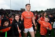 30 April 2023; Rian O'Neill of Armagh after his side's victory in the Ulster GAA Football Senior Championship Semi Final match between Armagh and Down at St Tiernach’s Park in Clones, Monaghan. Photo by Ramsey Cardy/Sportsfile