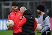 30 April 2023; Down manager Conor Laverty, right, and selector Marty Clarke during the Ulster GAA Football Senior Championship Semi Final match between Armagh and Down at St Tiernach’s Park in Clones, Monaghan. Photo by Ramsey Cardy/Sportsfile