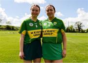 30 April 2023; Kerry Joint Captains Ciara O'Sullivan, left, and Emma Conway prior to the Electric Ireland Camogie Minor C All-Ireland Championship Semi Final match between Kerry and Wicklow at St. Flannan's Park in Moneygall, Tipperary. Photo by Tom Beary/Sportsfile