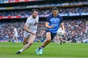 30 April 2023; Colm Basquel of Dublin in action against Kevin Flynn of Kildare during the Leinster GAA Football Senior Championship Semi Final match between Dublin and Kildare at Croke Park in Dublin. Photo by Seb Daly/Sportsfile