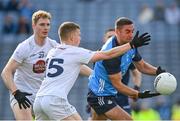 30 April 2023; James McCarthy of Dublin in action against Paddy Woodgate of Kildare during the Leinster GAA Football Senior Championship Semi Final match between Dublin and Kildare at Croke Park in Dublin. Photo by Seb Daly/Sportsfile
