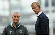 29 April 2023; Leinster head coach Leo Cullen, right, and Leinster senior coach Stuart Lancaster before the Heineken Champions Cup Semi Final match between Leinster and Toulouse at the Aviva Stadium in Dublin. Photo by Ramsey Cardy/Sportsfile