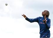 01 May 2023; Mary-Ann Musonda of Scorchers before the Evoke T20 Super Series 2023 match between Scorchers and Dragons at Malahide Cricket Club in Dublin. Photo by David Fitzgerald/Sportsfile