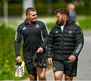 1 May 2023; Jack Boyle and Contact skills coach Sean O'Brien during a Leinster Rugby squad training session at UCD in Dublin. Photo by Harry Murphy/Sportsfile