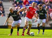 1 May 2023; Thijs Timmermans of St Patrick's Athletic in action against John Brannefalk of Sligo Rovers during the SSE Airtricity Men's Premier Division match between St Patrick's Athletic and Sligo Rovers at Richmond Park in Dublin. Photo by Ben McShane/Sportsfile