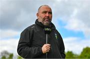 1 May 2023; UCD manager Andy Myler speaks to LOI TV before the SSE Airtricity Men's Premier Division match between UCD and Dundalk at UCD Bowl in Dublin. Photo by Stephen Marken/Sportsfile