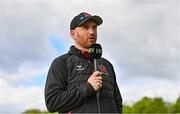 1 May 2023; Dundalk head coach Stephen O'Donnell speaks to LOI TV before the SSE Airtricity Men's Premier Division match between UCD and Dundalk at UCD Bowl in Dublin. Photo by Stephen Marken/Sportsfile