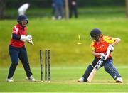 01 May 2023; Lara Maritz of Scorchers is put out during the Evoke T20 Super Series 2023 match between Scorchers and Dragons at Malahide Cricket Club in Dublin. Photo by David Fitzgerald/Sportsfile