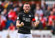 1 May 2023; David Cawley of Sligo Rovers celebrates at the final whistle of the SSE Airtricity Men's Premier Division match between St Patrick's Athletic and Sligo Rovers at Richmond Park in Dublin. Photo by Ben McShane/Sportsfile