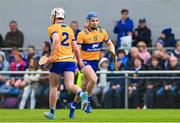 23 April 2023; Rory Hayes of Clare, a second half substitute, replaces Adam Hogan during the Munster GAA Hurling Senior Championship Round 1 match between Clare and Tipperary at Cusack Park in Ennis, Clare. Photo by Ray McManus/Sportsfile