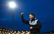 1 May 2023; Shamrock Rovers manager Stephen Bradley celebrates after his side's victory in the SSE Airtricity Men's Premier Division match between Derry City and Shamrock Rovers at The Ryan McBride Brandywell Stadium in Derry. Photo by Ramsey Cardy/Sportsfile