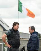 2 May 2023; At the launch of The Dillon Quirke Foundation fundraising in association with The Circet All-Ireland GAA Golf Challenge at the Clonoulty-Rossmore GAA Club in Tipperary is Antrim manager Darren Gleeson and Waterford manager Davy Fitzgerald. The Foundation are calling on all GAA clubs to provide €100 towards providing cardiac screening across the association. To donate, visit bit.ly/doitfordillon. Photo by Harry Murphy/Sportsfile