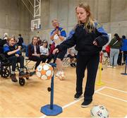 3 May 2023; Jamie-Marie Tobin, age 16, from Clonmel, Tipperary, in action during the Special Olympics Munster; MATP event at ETU Arena, West Campus, Carriganore in Waterford. Photo by Matt Browne/Sportsfile