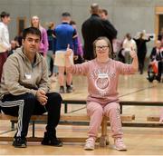 3 May 2023; Amanda Conlon and Jibran Khan from Clonmel, Tipperary, during the Special Olympics Munster; MATP event at ETU Arena, West Campus, Carriganore in Waterford. Photo by Matt Browne/Sportsfile