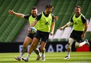 5 May 2023; Ross Byrne and Andrew Porter during a Leinster Rugby captain's run at the Aviva Stadium in Dublin. Photo by Harry Murphy/Sportsfile