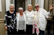 5 May 2023; In attendance at a reunion of the 1973 Republic of Ireland women's national team at The Westin Hotel in Dublin are, from left, Anne Griffith, Annie Jordan, Ursula Grace and Kathleen Ramsbottom, all from Kilkenny. The players & officials from the team who beat Wales away in the first ever Republic of Ireland WNT competitive fixture were joined by the players from the first ever official home game, against Northern Ireland, at a special event in Dublin as part of the FAI's 50-Year Celebrations of Women and Girls' Football. This event follows on from the announcement that every player to feature for the WNT in an official game from 1973-2023 will receive a one-off commemorative cap later this year. Photo by Brendan Moran/Sportsfile