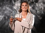 5 May 2023; Aimee Mackin of Armagh with her The Croke Park/LGFA Player of the Month award for April 2023 at The Croke Park in Dublin. Aimee was in sparkling form for Armagh as they captured the Lidl National League Division 2 title with victory over Laois in the Final at Croke Park on April 15. Aimee scored 3-3 on the day, including a hat-trick of goals within the opening nine minutes. Aimee scored 9-31 in total during Armagh’s Lidl National League campaign. Photo by Ben McShane/Sportsfile