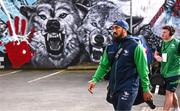 5 May 2023; Bundee Aki of Connacht arrives before the United Rugby Championship Quarter-Final match between Ulster and Connacht at Kingspan Stadium in Belfast. Photo by Harry Murphy/Sportsfile