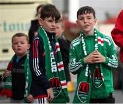 5 May 2023; Cork City supporters John O'Sullivan, right, and Ben McNamara the SSE Airtricity Men's Premier Division match between Cork City and St Patrick's Athletic at Turner's Cross in Cork. Photo by Michael P Ryan/Sportsfile