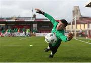 5 May 2023; Cork City goalkeeper Daniel Moynihan warms up before the SSE Airtricity Men's Premier Division match between Cork City and St Patrick's Athletic at Turner's Cross in Cork. Photo by Michael P Ryan/Sportsfile