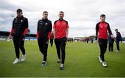5 May 2023; Derry City players before the SSE Airtricity Men's Premier Division match between Drogheda United and Derry City at Weaver's Park in Drogheda, Louth. Photo by Stephen Marken/Sportsfile