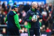 5 May 2023; Connacht director of rugby Andy Friend and Connacht head coach Pete Wilkins before the United Rugby Championship Quarter-Final match between Ulster and Connacht at Kingspan Stadium in Belfast. Photo by Harry Murphy/Sportsfile