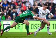 5 May 2023; James Hume of Ulster is tackled by Tom Farrell of Connacht during the United Rugby Championship Quarter-Final match between Ulster and Connacht at Kingspan Stadium in Belfast. Photo by Harry Murphy/Sportsfile
