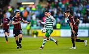 5 May 2023; Trevor Clarke of Shamrock Rovers in action against Keith Buckley of Bohemians, left, and Grant Horton during the SSE Airtricity Men's Premier Division match between Shamrock Rovers and Bohemians at Tallaght Stadium in Dublin. Photo by Tyler Miller/Sportsfile