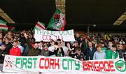 5 May 2023; Cork City supporters during the SSE Airtricity Men's Premier Division match between Cork City and St Patrick's Athletic at Turner's Cross in Cork. Photo by Michael P Ryan/Sportsfile
