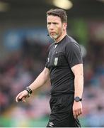 5 May 2023; Referee Eoghan O'Shea during the SSE Airtricity Men's Premier Division match between Cork City and St Patrick's Athletic at Turner's Cross in Cork. Photo by Michael P Ryan/Sportsfile
