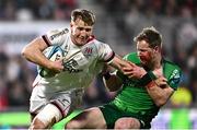 5 May 2023; Stewart Moore of Ulster is tackled by Kieran Marmion of Connacht during the United Rugby Championship Quarter-Final match between Ulster and Connacht at Kingspan Stadium in Belfast. Photo by Ramsey Cardy/Sportsfile