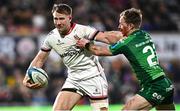 5 May 2023; Stewart Moore of Ulster is tackled by Kieran Marmion of Connacht during the United Rugby Championship Quarter-Final match between Ulster and Connacht at Kingspan Stadium in Belfast. Photo by Ramsey Cardy/Sportsfile