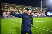 5 May 2023; Connacht director of rugby Andy Friend celebrates after the United Rugby Championship Quarter-Final match between Ulster and Connacht at Kingspan Stadium in Belfast. Photo by Ramsey Cardy/Sportsfile