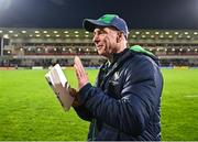 5 May 2023; Connacht director of rugby Andy Friend celebrates after the United Rugby Championship Quarter-Final match between Ulster and Connacht at Kingspan Stadium in Belfast. Photo by Ramsey Cardy/Sportsfile