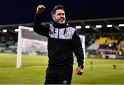 5 May 2023; Shamrock Rovers manager Stephen Bradley celebrates after the SSE Airtricity Men's Premier Division match between Shamrock Rovers and Bohemians at Tallaght Stadium in Dublin. Photo by Ben McShane/Sportsfile