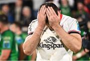 5 May 2023; Jacob Stockdale of Ulster after his side's defeat in the United Rugby Championship Quarter-Final match between Ulster and Connacht at Kingspan Stadium in Belfast. Photo by Ramsey Cardy/Sportsfile
