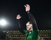 5 May 2023; Mack Hansen of Connacht after his side's victory in the United Rugby Championship Quarter-Final match between Ulster and Connacht at Kingspan Stadium in Belfast. Photo by Harry Murphy/Sportsfile