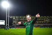 5 May 2023; Mack Hansen of Connacht after his side's victory in the United Rugby Championship Quarter-Final match between Ulster and Connacht at Kingspan Stadium in Belfast. Photo by Harry Murphy/Sportsfile