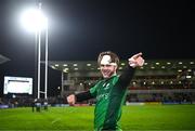 5 May 2023; Mack Hansen of Connacht after his side's victory in the United Rugby Championship Quarter-Final match between Ulster and Connacht at Kingspan Stadium in Belfast. Photo by Harry Murphy/Sportsfile