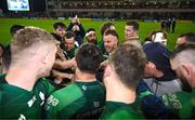 5 May 2023; Connacht players including Finlay Bealham, centre, huddle after their side's victory in the United Rugby Championship Quarter-Final match between Ulster and Connacht at Kingspan Stadium in Belfast. Photo by Harry Murphy/Sportsfile