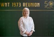 5 May 2023; Ursula Grace poses for a portrait during a reunion of the 1973 Republic of Ireland women's national team at The Westin Hotel in Dublin. The players & officials from the team who beat Wales away in the first ever Republic of Ireland WNT competitive fixture were joined by the players from the first ever official home game, against Northern Ireland, at a special event in Dublin as part of the FAI's 50-Year Celebrations of Women and Girls' Football,. This event follows on from the announcement that every player to feature for the WNT in an official game from 1973-2023 will receive a one-off commemorative cap later this year. Photo by Brendan Moran/Sportsfile