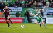 5 May 2023; Jack Byrne of Shamrock Rovers in action against Dylan Connolly of Bohemians during the SSE Airtricity Men's Premier Division match between Shamrock Rovers and Bohemians at Tallaght Stadium in Dublin. Photo by Tyler Miller/Sportsfile