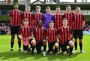 6 May 2023; The Cherry Orchard FC squad stand for a team photo before the FAI Under 17 Cup Final 2022/23 match between Cherry Orchard FC and St Kevin’s Boys FC at Richmond Park in Dublin. Photo by Tyler Miller/Sportsfile