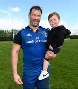 6 May 2023; John Dever of Leinster with his 2 year old son Liam after the Interprovincial Juniors match between Leinster and Connacht at Portlaoise in Laois. Photo by Matt Browne/Sportsfile