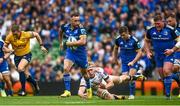 6 May 2023; Dave Kearney of Leinster evades the tackle of Corne Rahl of Cell C Sharks during the United Rugby Championship Quarter-Final between Leinster and Cell C Sharks at the Aviva Stadium in Dublin. Photo by Harry Murphy/Sportsfile