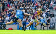 6 May 2023; Cathal Dunbar of Wexford is tackled by Conor Burke of Dublin during the Leinster GAA Hurling Senior Championship Round 3 match between Dublin and Wexford at Croke Park in Dublin. Photo by Ray McManus/Sportsfile