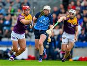 6 May 2023; Conor Donohoe of Dublin is tackled by Lee Chin, left, and Rory O'Connor of Wexford during the Leinster GAA Hurling Senior Championship Round 3 match between Dublin and Wexford at Croke Park in Dublin. Photo by Ray McManus/Sportsfile