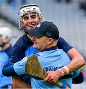 6 May 2023; Dublin manager Micheál Donoghue celebrates with Paddy Doyle of Dublin after the Leinster GAA Hurling Senior Championship Round 3 match between Dublin and Wexford at Croke Park in Dublin. Photo by Ray McManus/Sportsfile