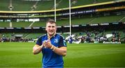 6 May 2023; John McKee of Leinster after his side's victory in the United Rugby Championship Quarter-Final between Leinster and Cell C Sharks at the Aviva Stadium in Dublin. Photo by Harry Murphy/Sportsfile